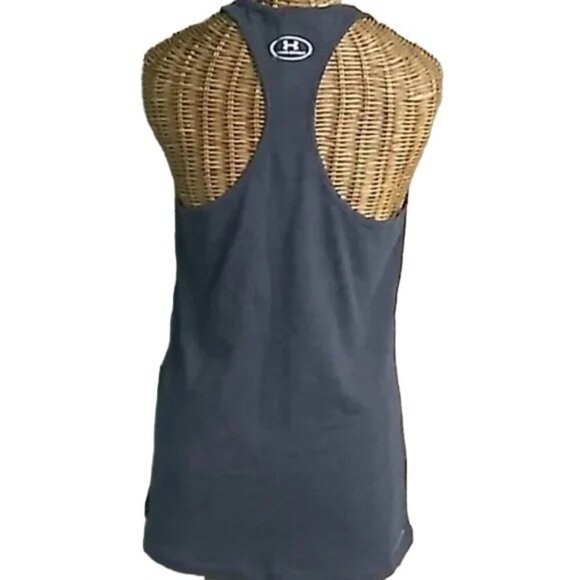 Underarmour Heat Gear Never Back Down Gray Racerback Tank Top - Picture 3 of 7